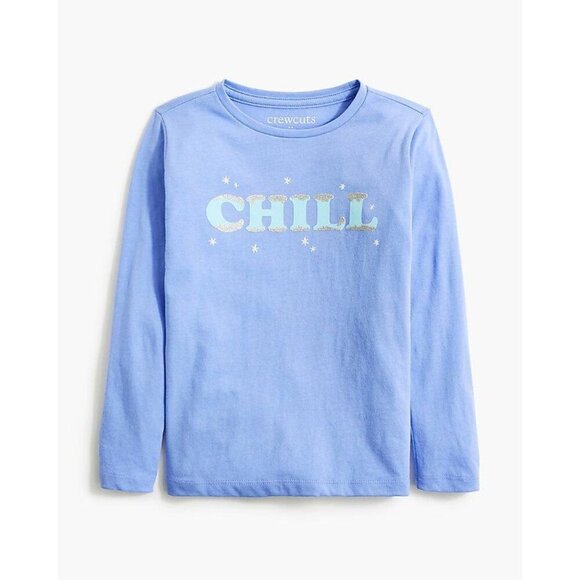 J. Crew Glitter Chill Graphic Tee in Blue XLarge Girls New Womens Long Sleeve - Picture 6 of 6